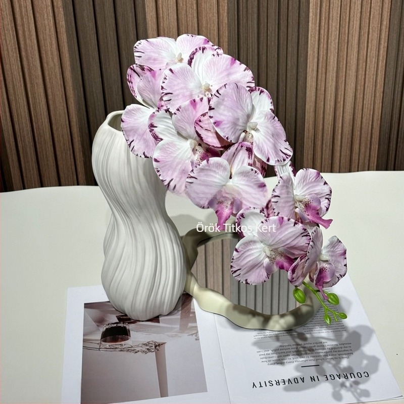 3D-nyomtatott Phalaenopsis orchidea fej, 9-fejű reliefes PVC virág esküvői dekorációhoz