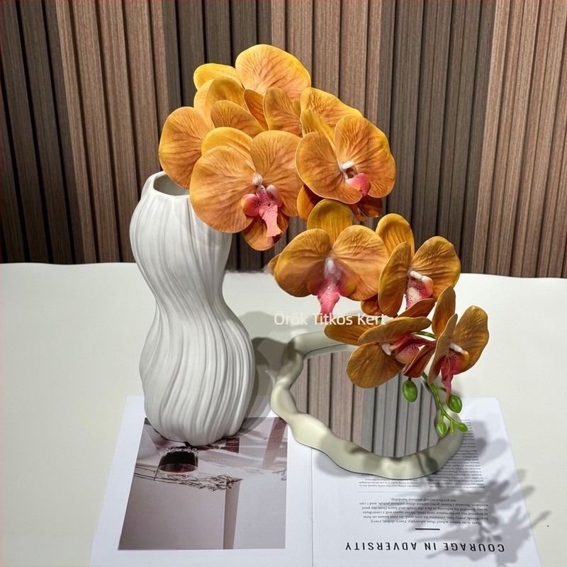 3D-nyomtatott Phalaenopsis orchidea fej, 9-fejű reliefes PVC virág esküvői dekorációhoz