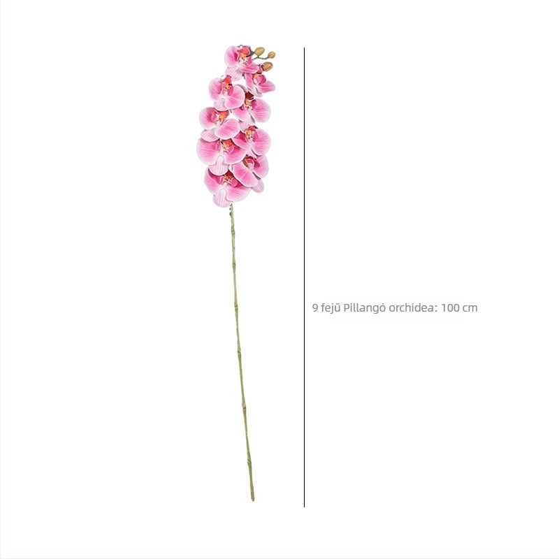 Mesterséges Phalaenopsis orchidea nedves hatású felülettel, magas minőségű filmmel bevont kivitel, otthoni és szállodai bemutató dekoráció