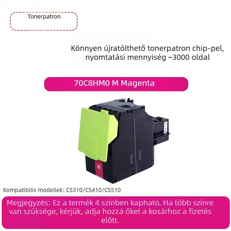 Lexmark CS310/CS410 színes lézertoner kazetta, modell 70C8HK0 chippel