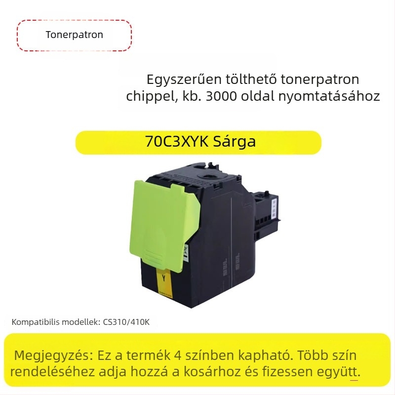 Lexmark CS310/CS410 színes lézertoner kazetta, modell 70C8HK0 chippel