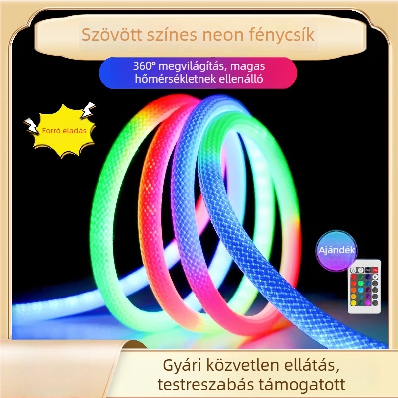 Rugalmas LED-szalag 360°-os megvilágítással, színes sárkány pikkely minta, intelligens dekoratív fény