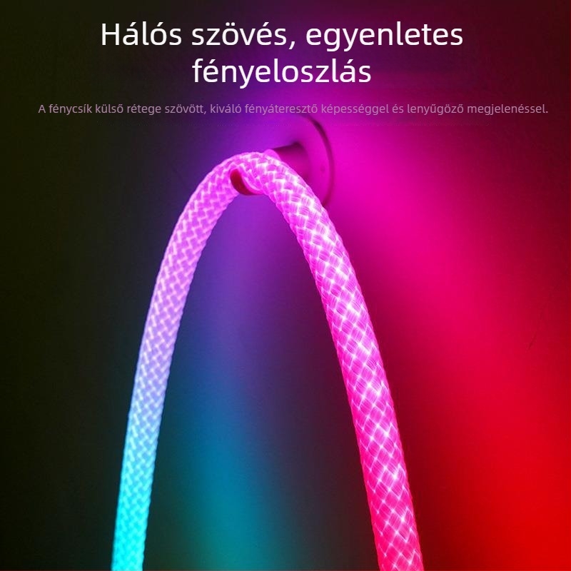 Rugalmas LED-szalag 360°-os megvilágítással, színes sárkány pikkely minta, intelligens dekoratív fény