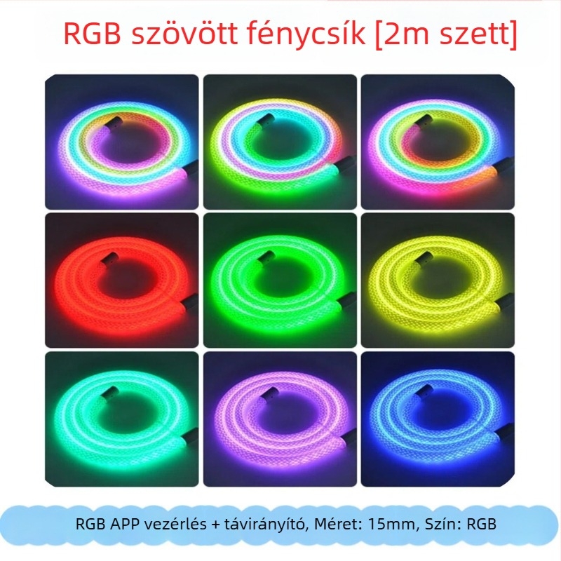 Rugalmas LED-szalag 360°-os megvilágítással, színes sárkány pikkely minta, intelligens dekoratív fény