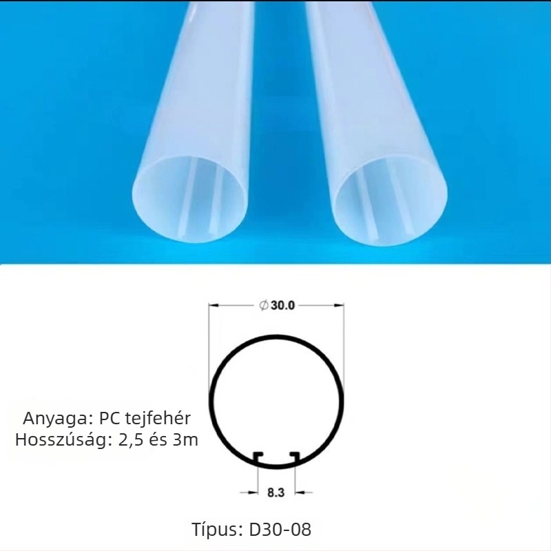 30 mm átmérőjű LED hosszú cső, 360° megvilágítás, dekoratív világítás reklámfelületekhez és fényboxokhoz