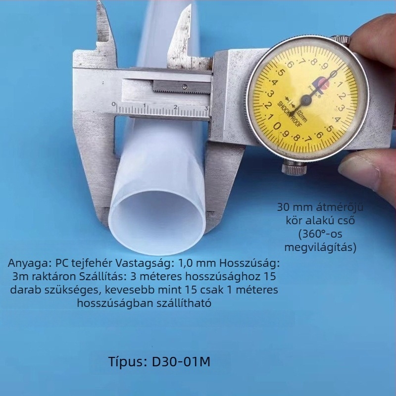 30 mm átmérőjű LED hosszú cső, 360° megvilágítás, dekoratív világítás reklámfelületekhez és fényboxokhoz