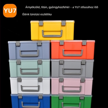 LEGO építőkockák tároló doboza, nagy kapacitású, oktatási játék szervező, téglalap alakú hordozható műanyag doboz rekeszekkel