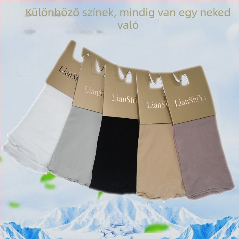 Nyári női UV-védő karvédők jégselyem anyagból, vékonyak, vezetéshez és kerékpározáshoz, egyszínű