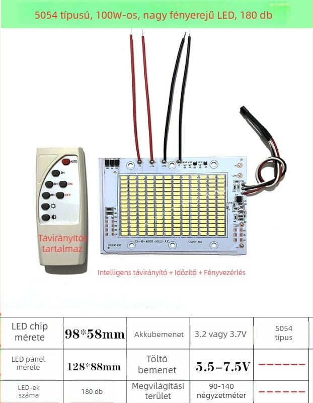 6V-os napelemes LED panel összeszerelési készlet, 3.2V-es fényforrás panel és 3.7V-os integrált 5054 LED-chip