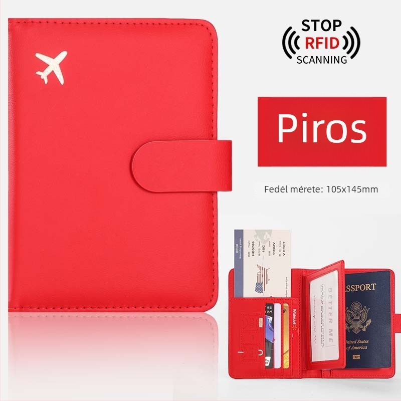 PU útlevél védőtok RFID védelemmel és poggyász címkével, többfunkciós utazótáska