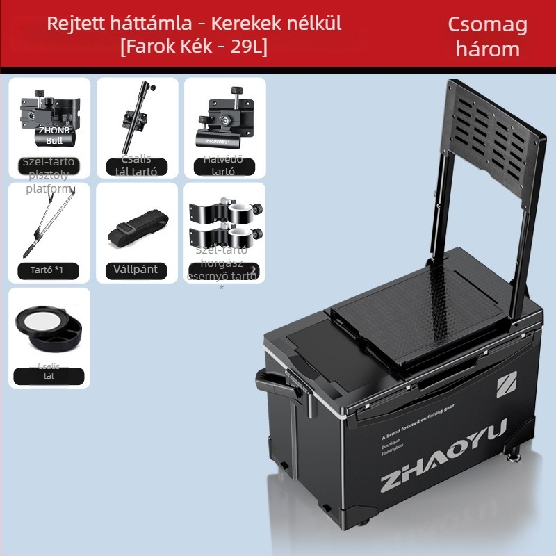 Chaoyu 2025 új többfunkciós horgászláda üléses kialakítással, teljes készlet halas vödörrel és felszereléssel