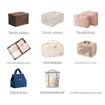 Összecsukható pamut-len tároló doboz ruhákhoz, gardrób szervező, nagy kapacitás, színben harmonizált dizájn