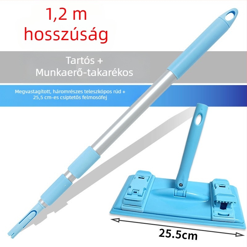 Kangduoduo háromrészes teleszkópos mopnyél, 120 cm, alumíniumötvözet, fejjel a tisztításhoz
