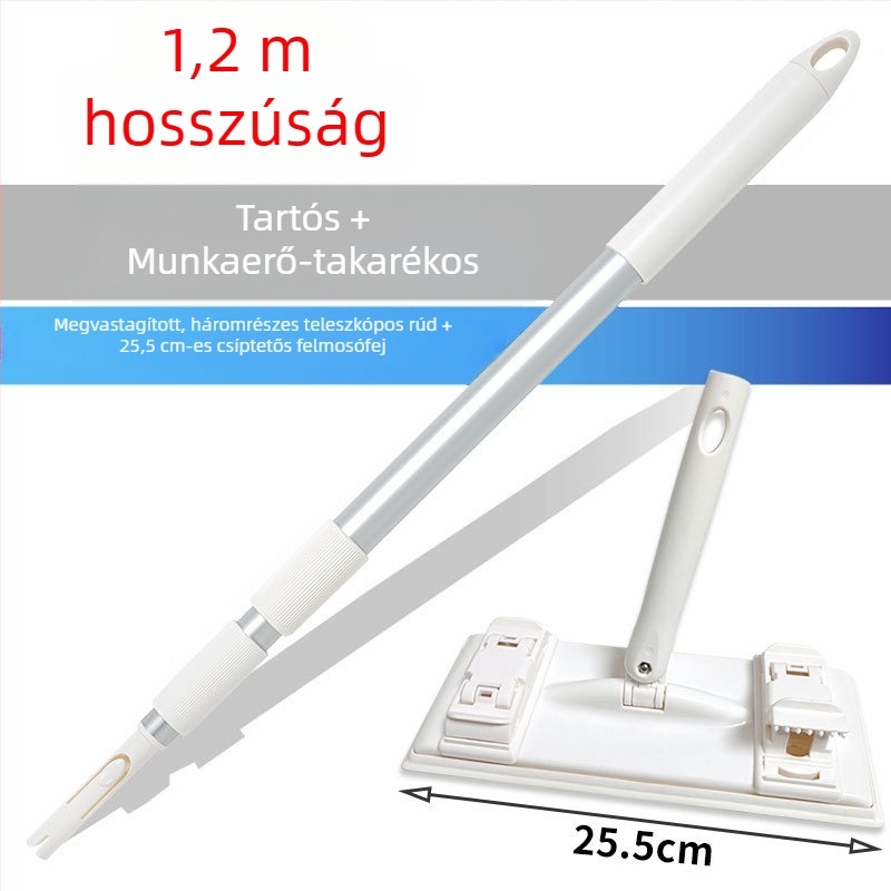 Kangduoduo háromrészes teleszkópos mopnyél, 120 cm, alumíniumötvözet, fejjel a tisztításhoz
