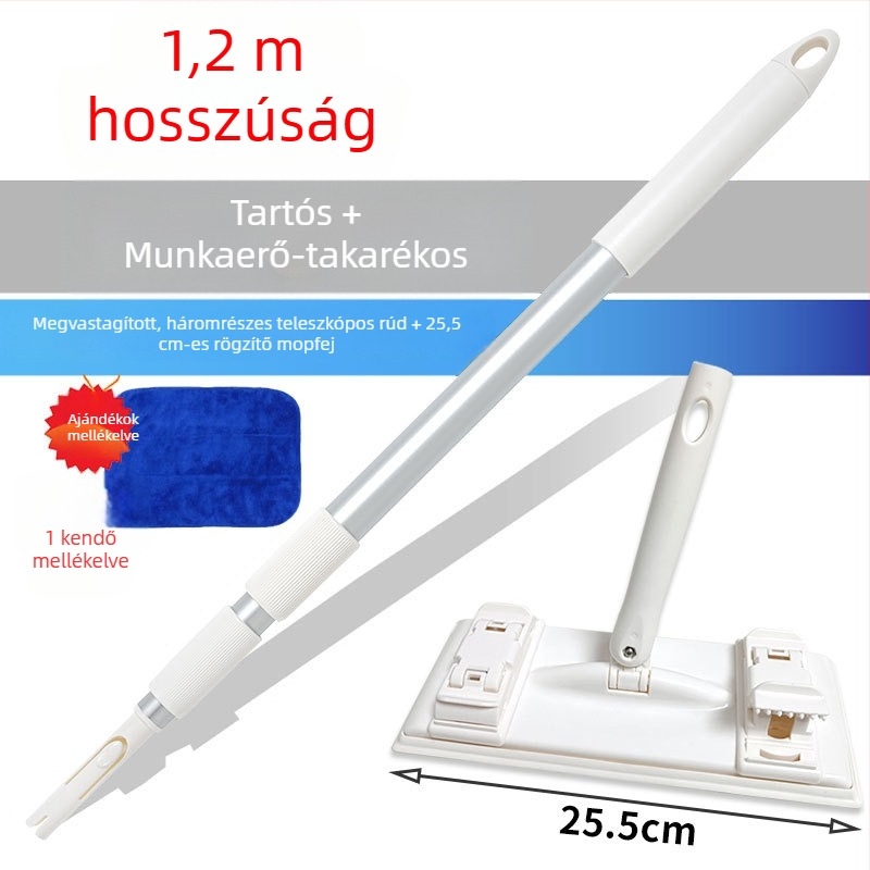 Kangduoduo háromrészes teleszkópos mopnyél, 120 cm, alumíniumötvözet, fejjel a tisztításhoz