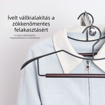 Modern minimalist fa- és fém ruhafogas széles vállakkal, karcolásmentes és csúszásmentes