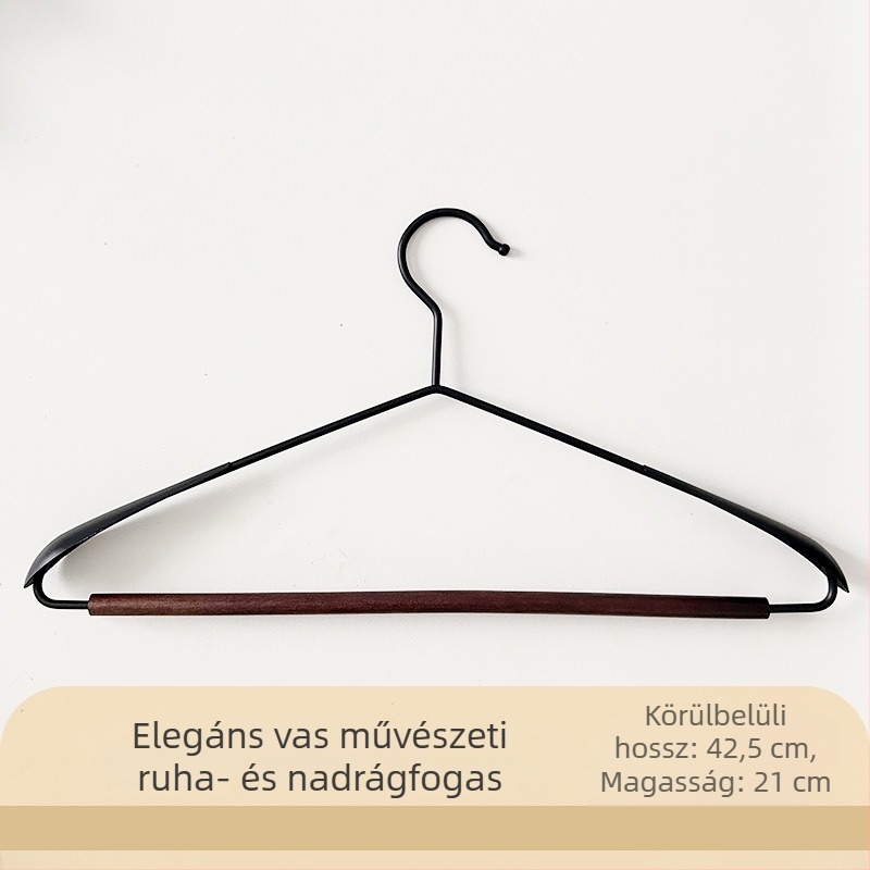 Modern minimalist fa- és fém ruhafogas széles vállakkal, karcolásmentes és csúszásmentes
