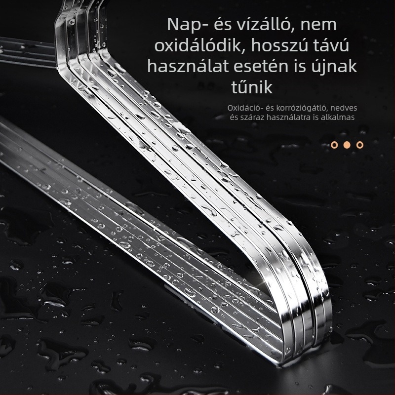 Vastagított rozsdamentes acél ruhakasztó, varrat nélküli, széles vállú, csúszásmentes