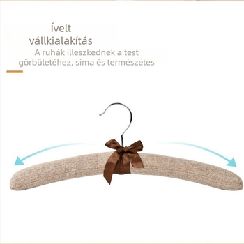 Textil borítású szivacs vállfa, csúszásmentes kialakítással, otthoni használatra és ruhaboltok számára, ideális esküvői ruhákhoz