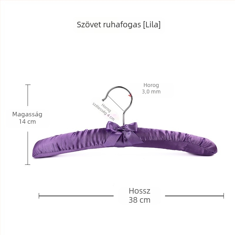 Textil borítású szivacs vállfa, csúszásmentes kialakítással, otthoni használatra és ruhaboltok számára, ideális esküvői ruhákhoz