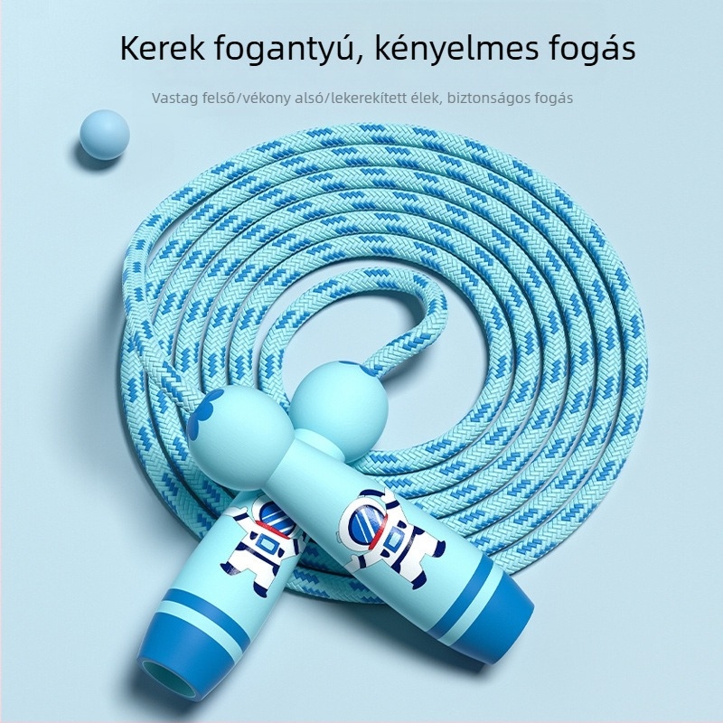 Gyerek ugró kötél, állítható pamutból, kopásálló gyűrűvel, sportos szabvány gyerekeknek