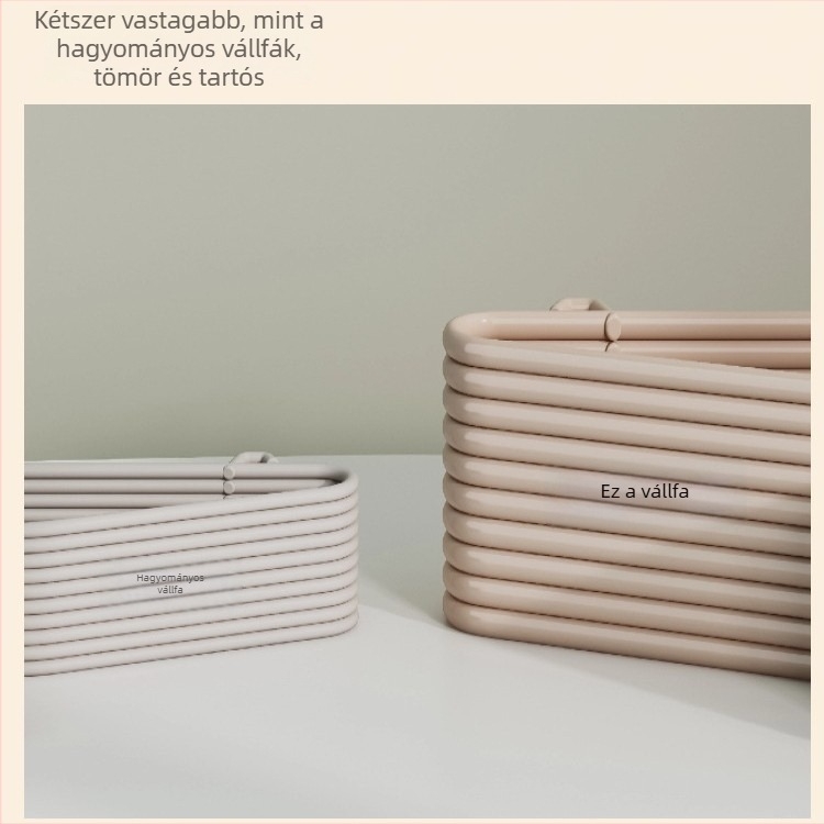 Extra vastag ruhakasztók, megerősítettek és szélesített kivitelben, nem hagynak nyomot a ruhákon, otthoni használatra, felnôttek és kollégium számára, nagy méret