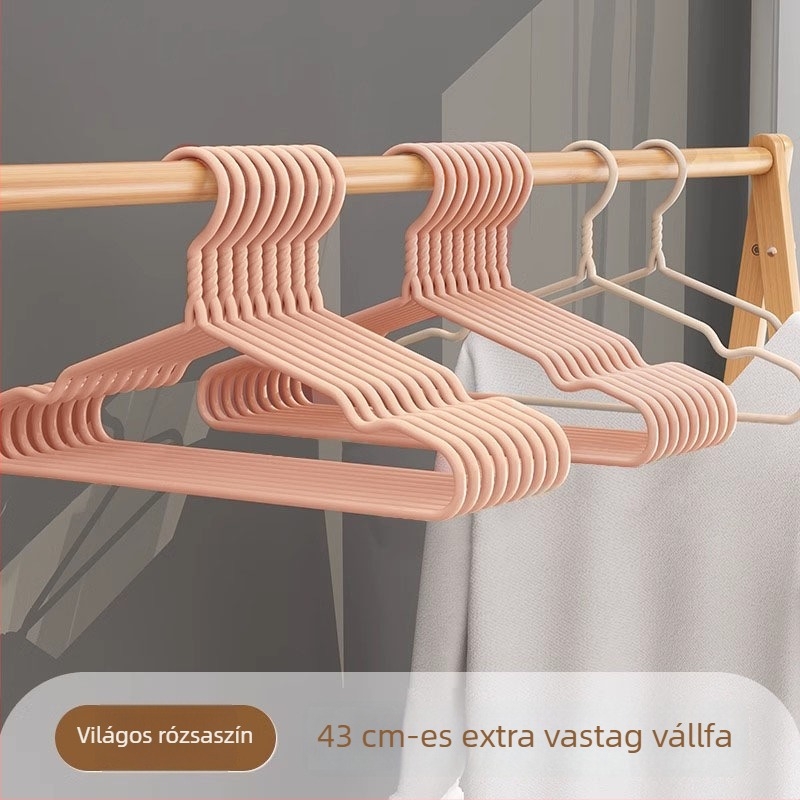 Extra vastag ruhakasztók, megerősítettek és szélesített kivitelben, nem hagynak nyomot a ruhákon, otthoni használatra, felnôttek és kollégium számára, nagy méret