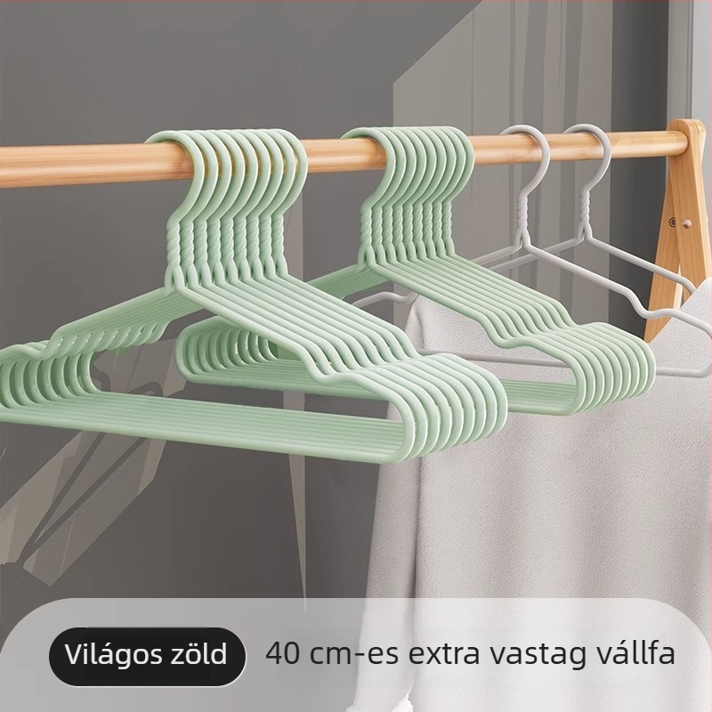 Extra vastag ruhakasztók, megerősítettek és szélesített kivitelben, nem hagynak nyomot a ruhákon, otthoni használatra, felnôttek és kollégium számára, nagy méret