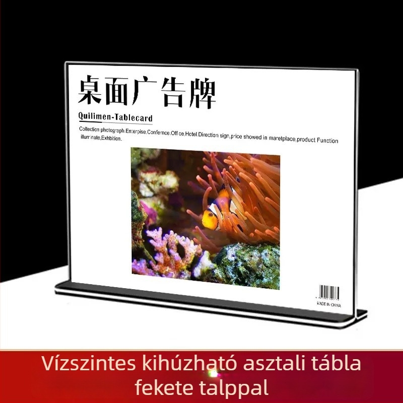 A5-ös akril asztali kártyatartó, átlátszó A4-es kijelzőállvány menük és árak számára