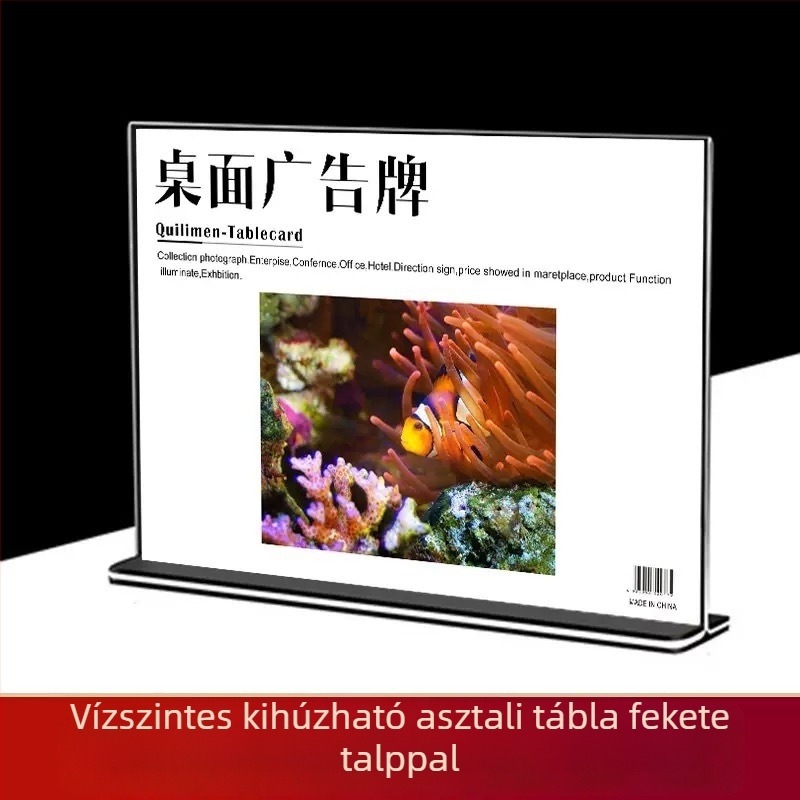 A5-ös akril asztali kártyatartó, átlátszó A4-es kijelzőállvány menük és árak számára