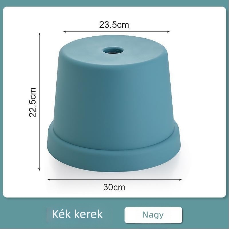 Egyszerű műanyag kis szék otthoni használatra, vastagított kialakítás, felnőttek és gyerekek számára, kompakt kerek kis szék fürdőszobába