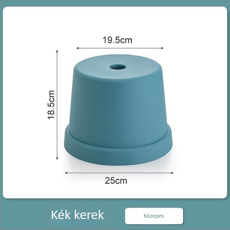 Egyszerű műanyag kis szék otthoni használatra, vastagított kialakítás, felnőttek és gyerekek számára, kompakt kerek kis szék fürdőszobába