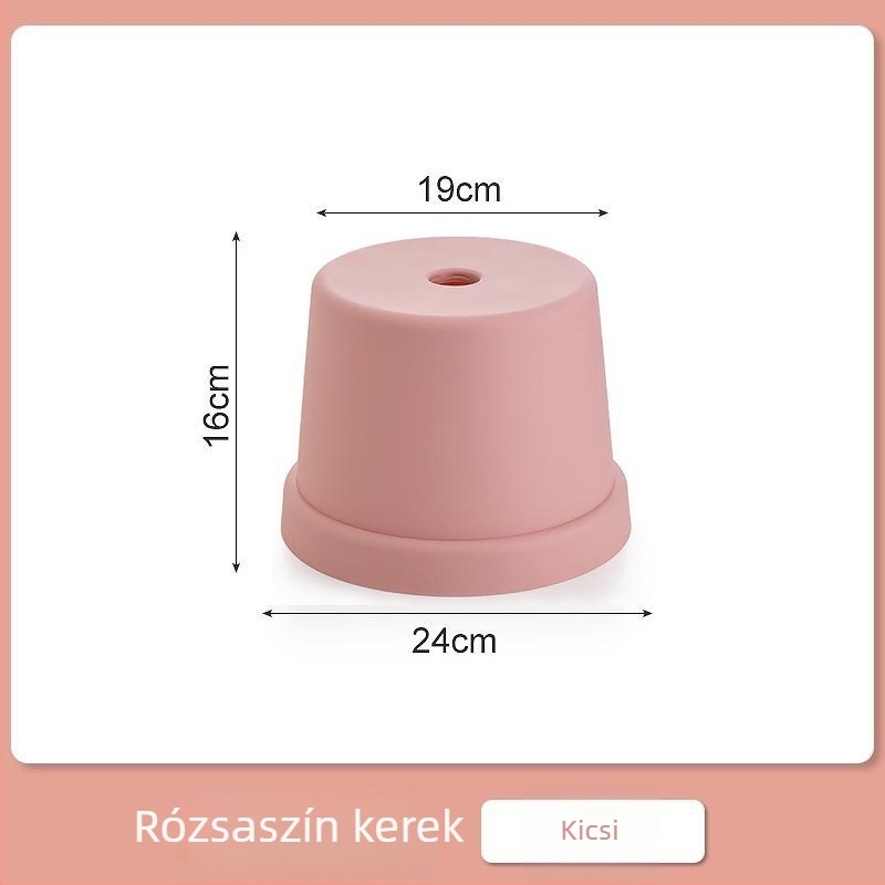Egyszerű műanyag kis szék otthoni használatra, vastagított kialakítás, felnőttek és gyerekek számára, kompakt kerek kis szék fürdőszobába