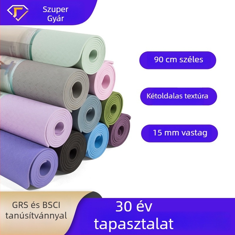 TPE jóga matrac, széles és vastag 90 cm, csendes, ütéscsillapító, csúszásmentes, otthoni jóga matrac