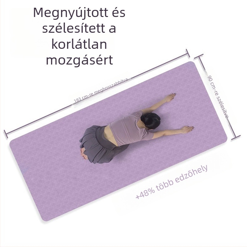 TPE jóga matrac, széles és vastag 90 cm, csendes, ütéscsillapító, csúszásmentes, otthoni jóga matrac
