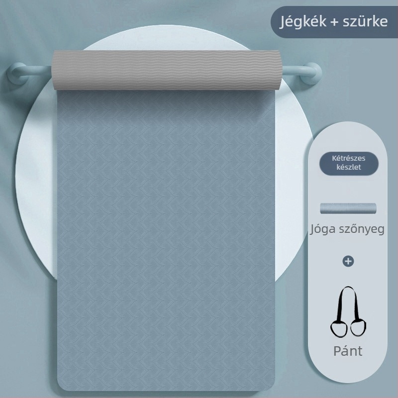 TPE jóga matrac, széles és vastag 90 cm, csendes, ütéscsillapító, csúszásmentes, otthoni jóga matrac