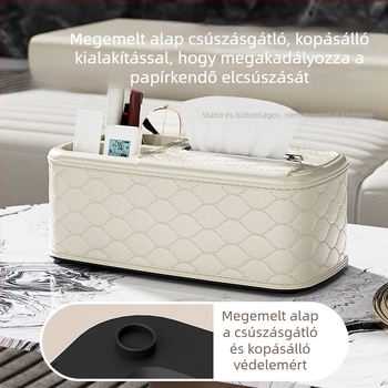 Nappali zsebkendő-doboz – prémium minimalista stílus, többfunkciós tároló a kávézóasztalhoz