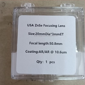 ZnSe lencse, fókusztávolság 50.8/63.5 mm, átmérő 20 mm, vastagság 3 mm