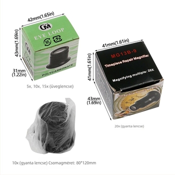Órajavításhoz használható nagyító, 5x, 10x, 15x és 20x, szemvédővel ellátott okulár