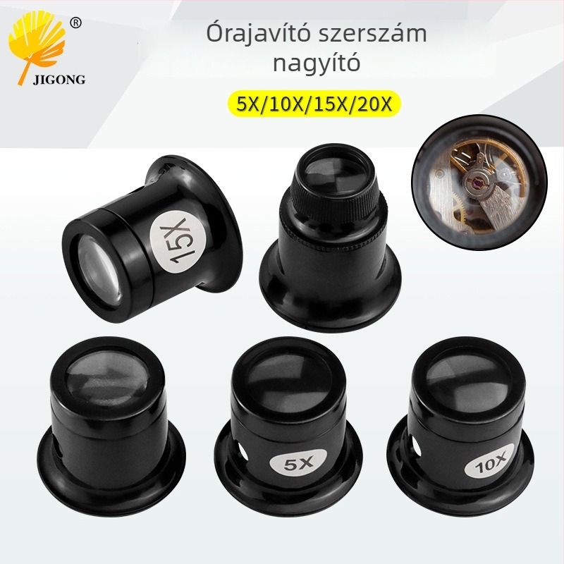 Órajavításhoz használható nagyító, 5x, 10x, 15x és 20x, szemvédővel ellátott okulár