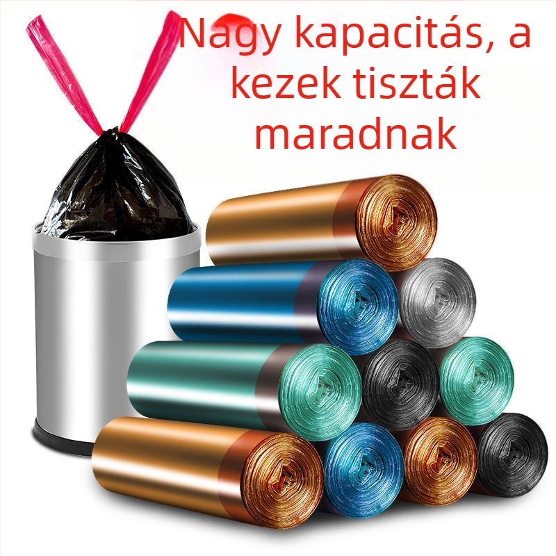 Húzós szemeteszsákok, vastagított, nagy méretű háztartási konyhai használatra