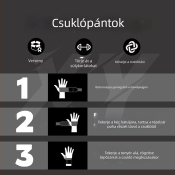 Férfi fitness csuklóvédő – rugalmas támasztó szalag a sprained csuklóhoz, védelem súlyemeléshez és fekvenyomáshoz