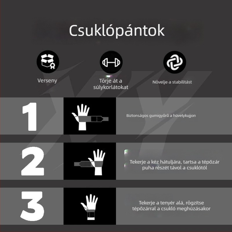 Férfi fitness csuklóvédő – rugalmas támasztó szalag a sprained csuklóhoz, védelem súlyemeléshez és fekvenyomáshoz