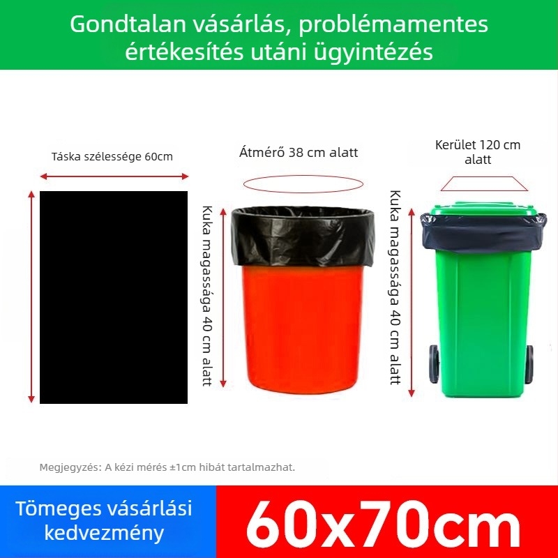 Fekete, extra nagy kapacitású hulladékzsákok, nyitott felső, kereskedelmi használatra kültéren tisztítás, catering és ingatlanüzemeltetés céljára