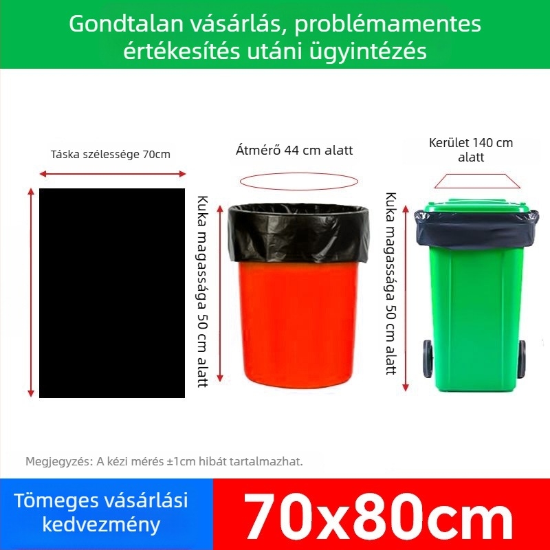Fekete, extra nagy kapacitású hulladékzsákok, nyitott felső, kereskedelmi használatra kültéren tisztítás, catering és ingatlanüzemeltetés céljára