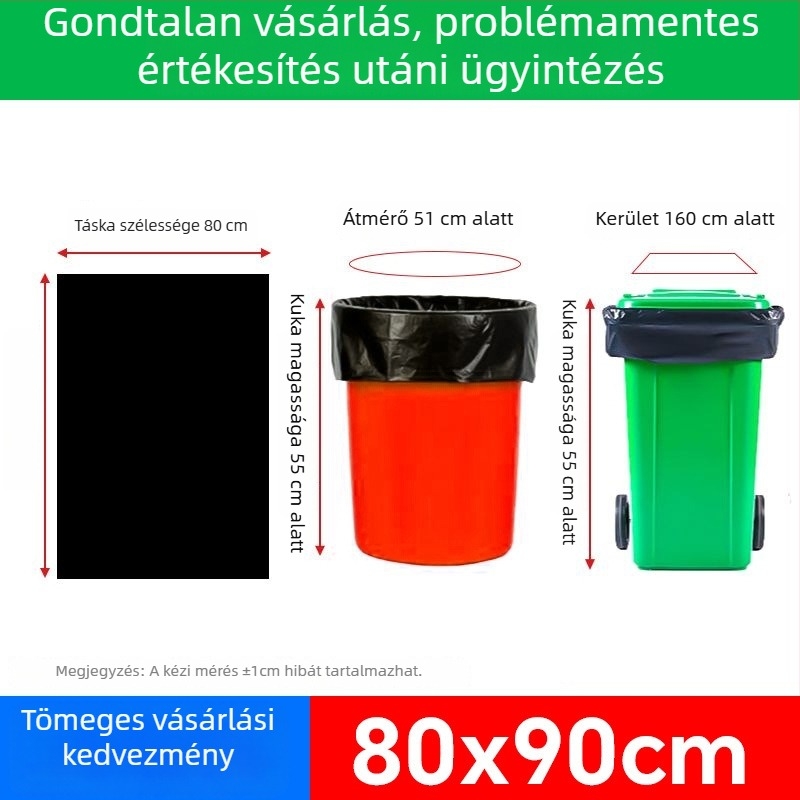 Fekete, extra nagy kapacitású hulladékzsákok, nyitott felső, kereskedelmi használatra kültéren tisztítás, catering és ingatlanüzemeltetés céljára