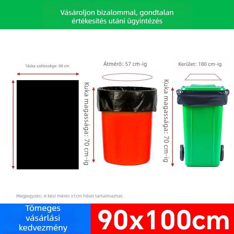 Fekete, extra nagy kapacitású hulladékzsákok, nyitott felső, kereskedelmi használatra kültéren tisztítás, catering és ingatlanüzemeltetés céljára