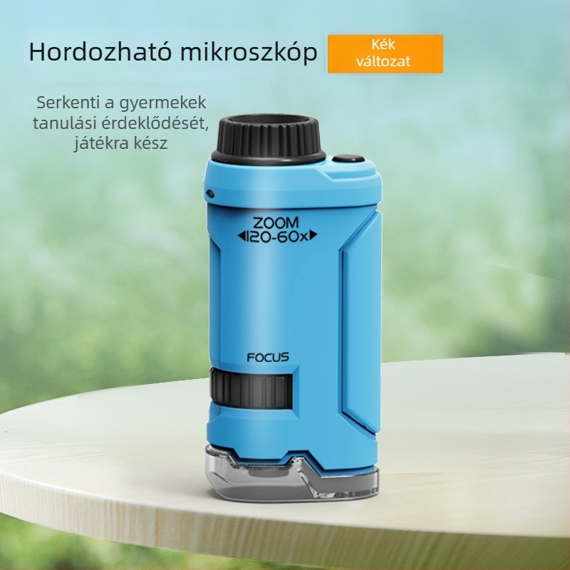 Gyermekek számára hordozható optikai mikroszkóp, tudományos kísérletkészlet, oktatási játék óvodától általános iskoláig