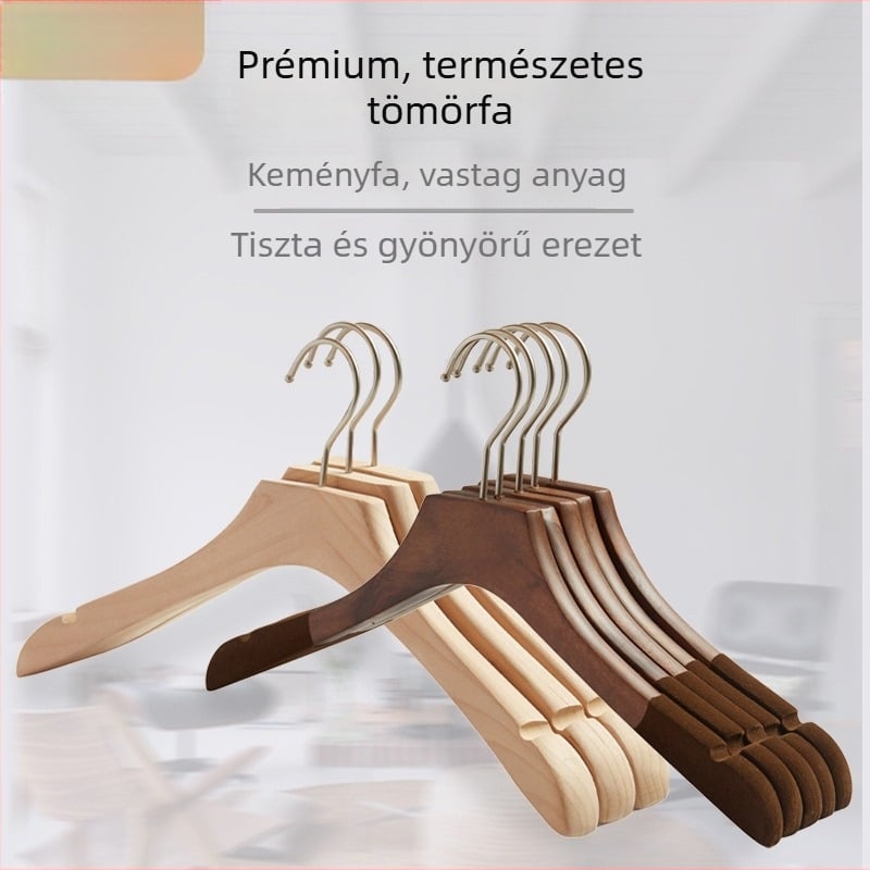 Ruhafogas tömör fából flocking bevonattal, csúszásmentes, vintage stílusú, háztartási használatra