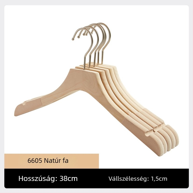 Ruhafogas tömör fából flocking bevonattal, csúszásmentes, vintage stílusú, háztartási használatra